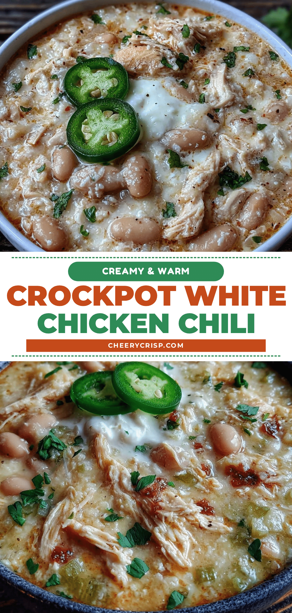 creamy crockpot white chicken chili recipe