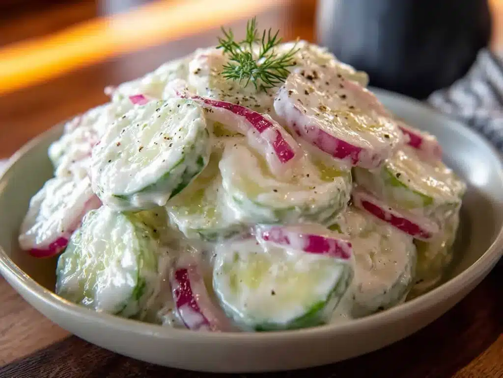 creamy cucumber salad - featured image