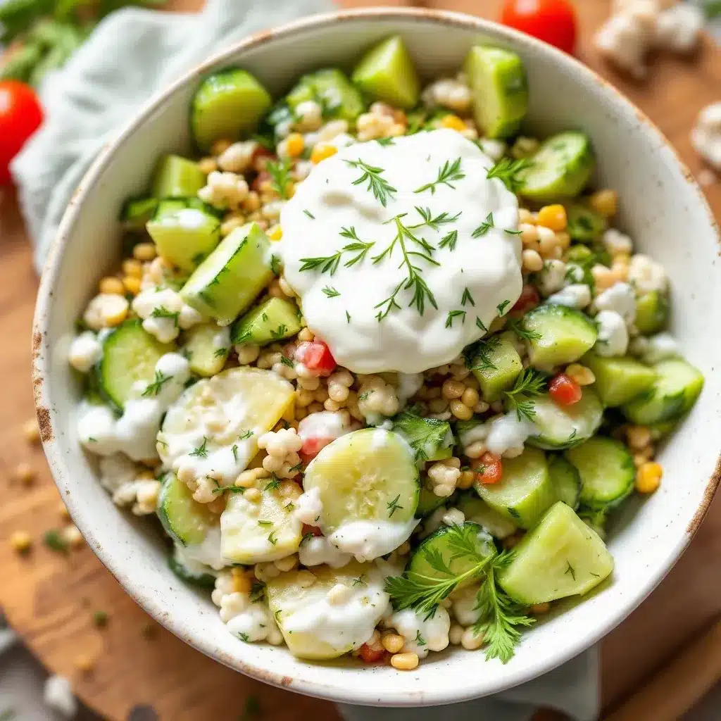 creamy cucumber salad with dill and sour cream preparation steps