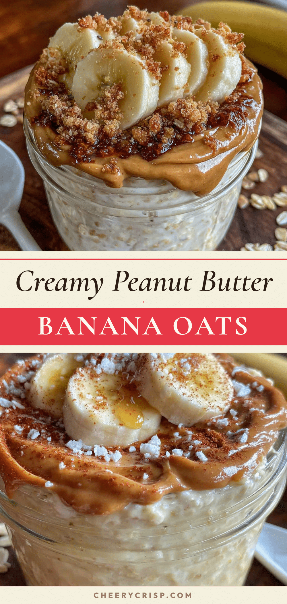 creamy peanut butter banana overnight oats recipe