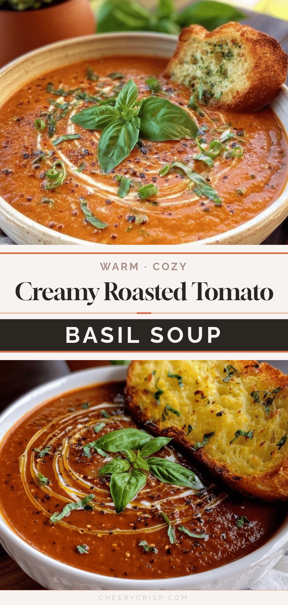 creamy roasted tomato soup with fresh basil recipe