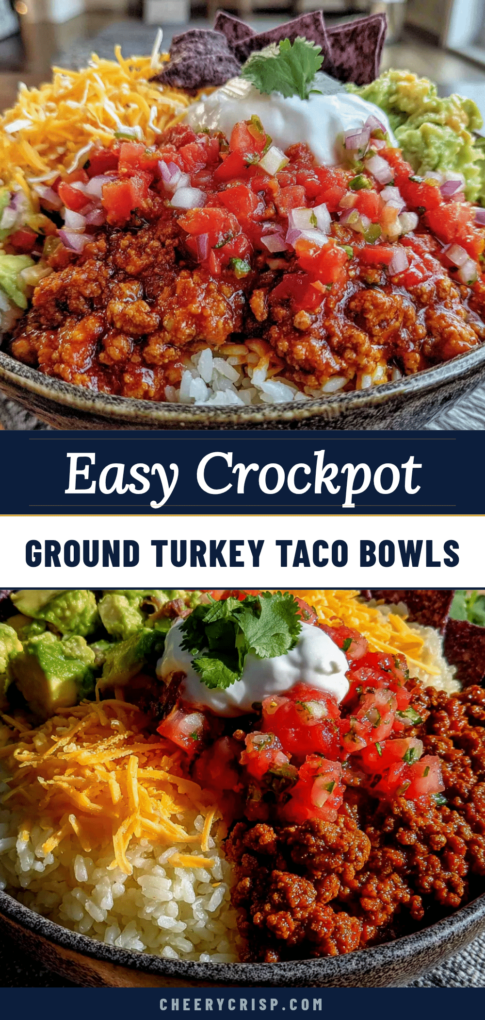 crockpot ground turkey taco bowls recipe