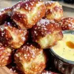 Easy Baked Soft Pretzel Bites with Beer Cheese Dip - featured image