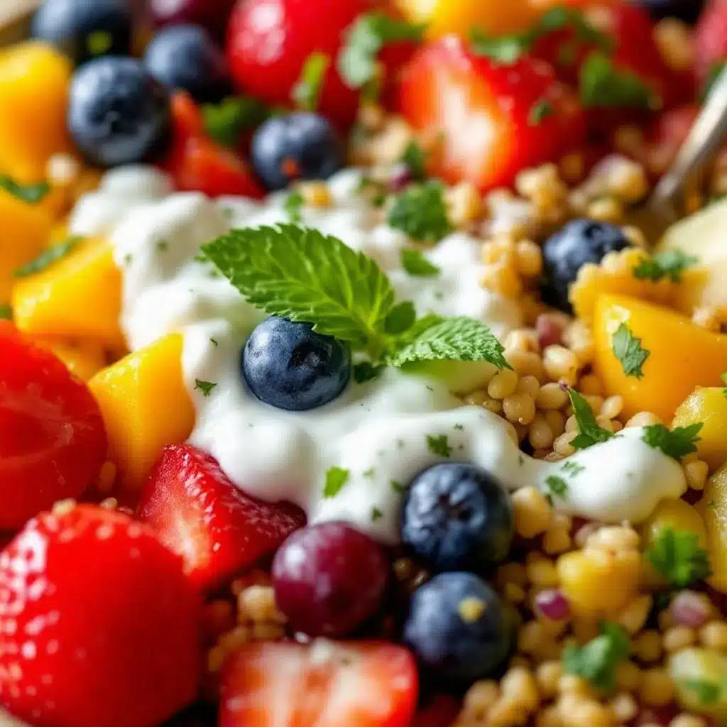 easy rainbow fruit kabobs - featured image