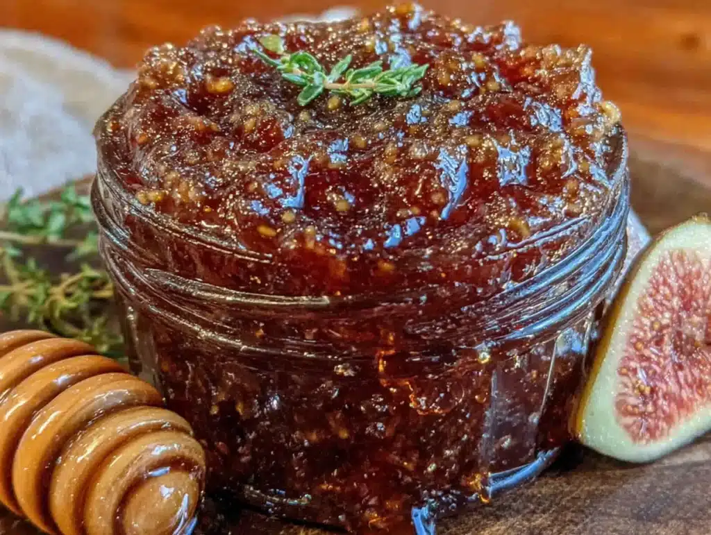 fig jam with honey and thyme - featured image