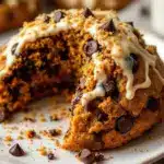Fluffy Chocolate Chip Pumpkin Cookies with Cream Cheese Icing - featured image