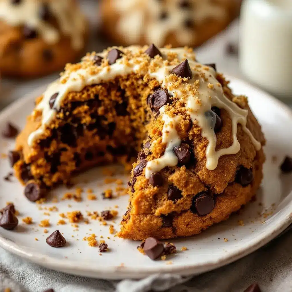 Fluffy Chocolate Chip Pumpkin Cookies with Cream Cheese Icing preparation steps
