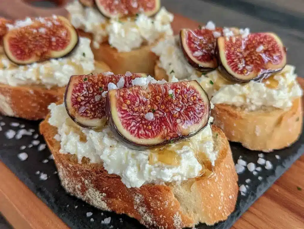 fresh fig crostini with whipped goat cheese - featured image