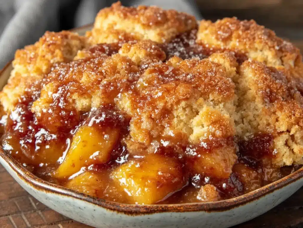fresh peach cobbler - featured image
