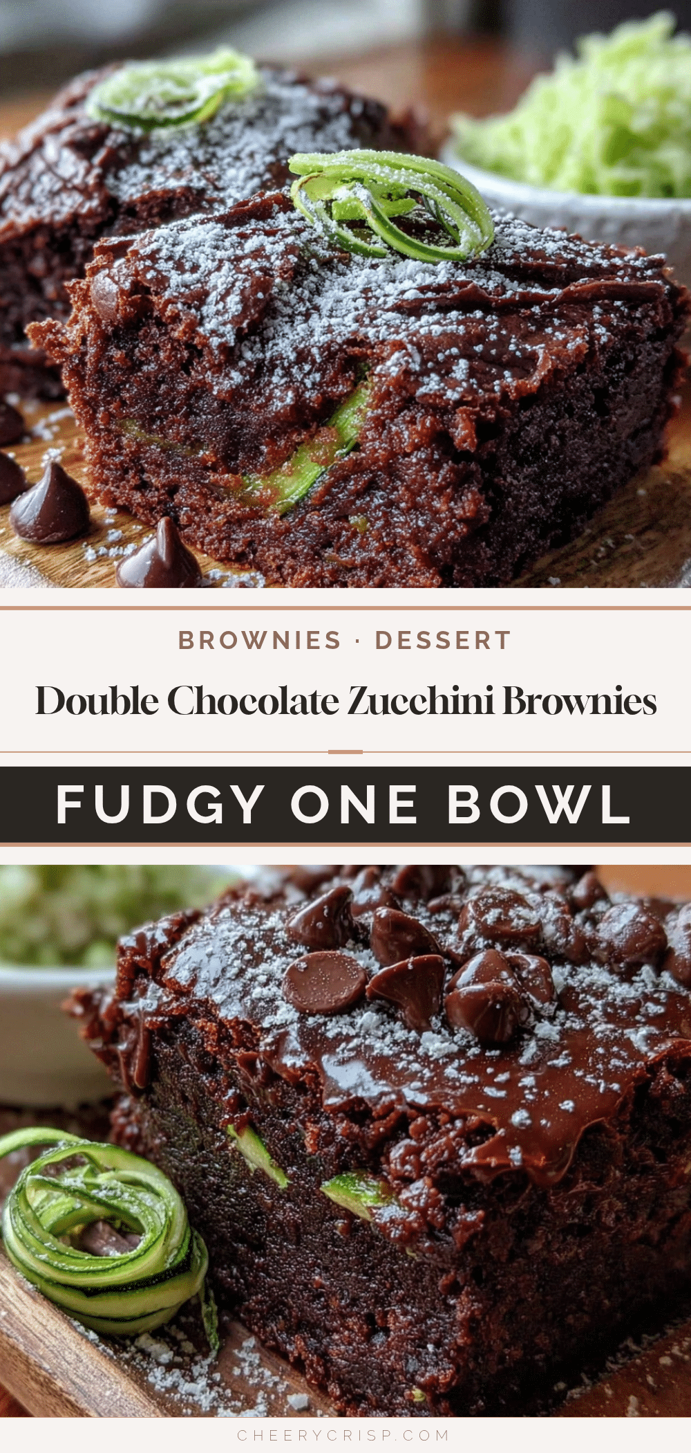 fudgy double chocolate zucchini brownies recipe