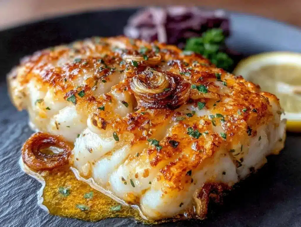 garlic butter baked cod - featured image