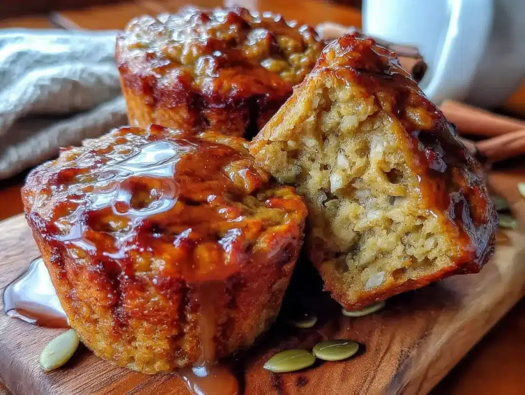 healthy baked pumpkin protein oatmeal cups - featured image