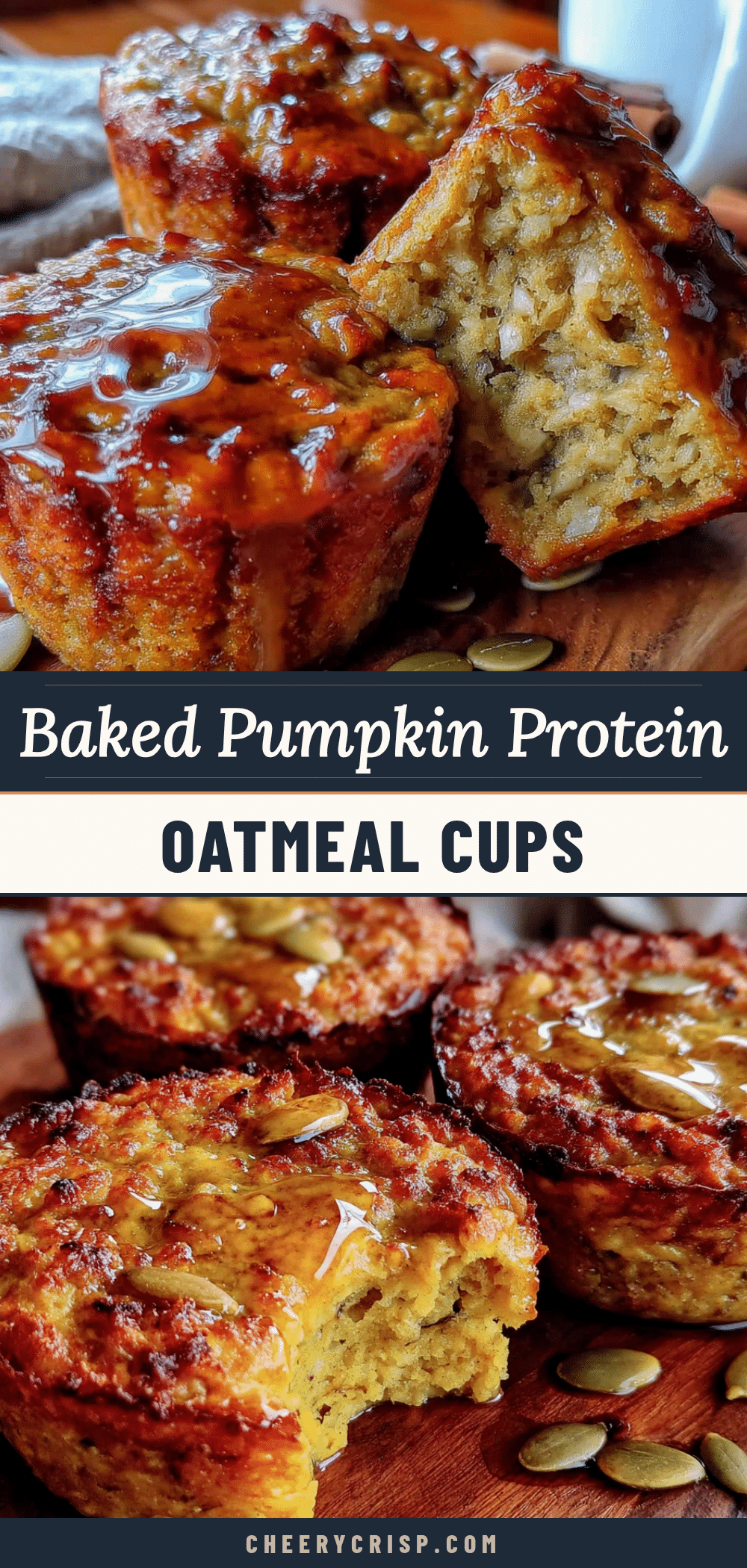 healthy baked pumpkin protein oatmeal cups recipe