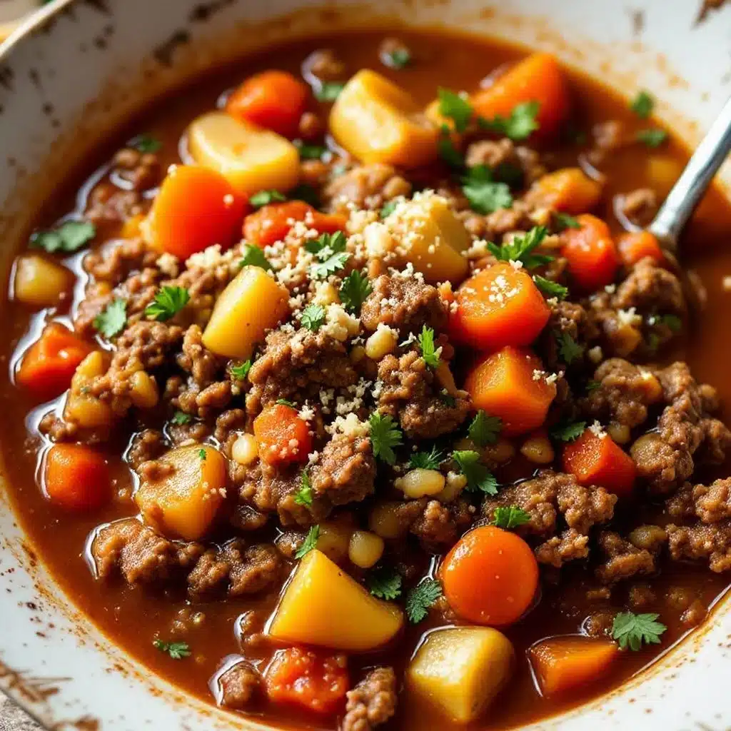 Hearty Slow Cooker Ground Beef and Vegetable Soup - featured image