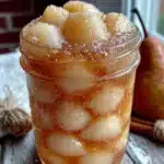 homemade canned pear halves in light vanilla syrup - featured image