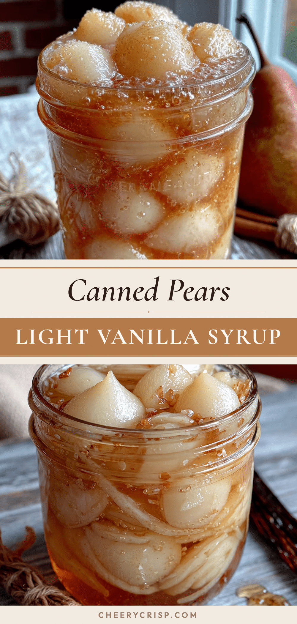 homemade canned pear halves in light vanilla syrup recipe