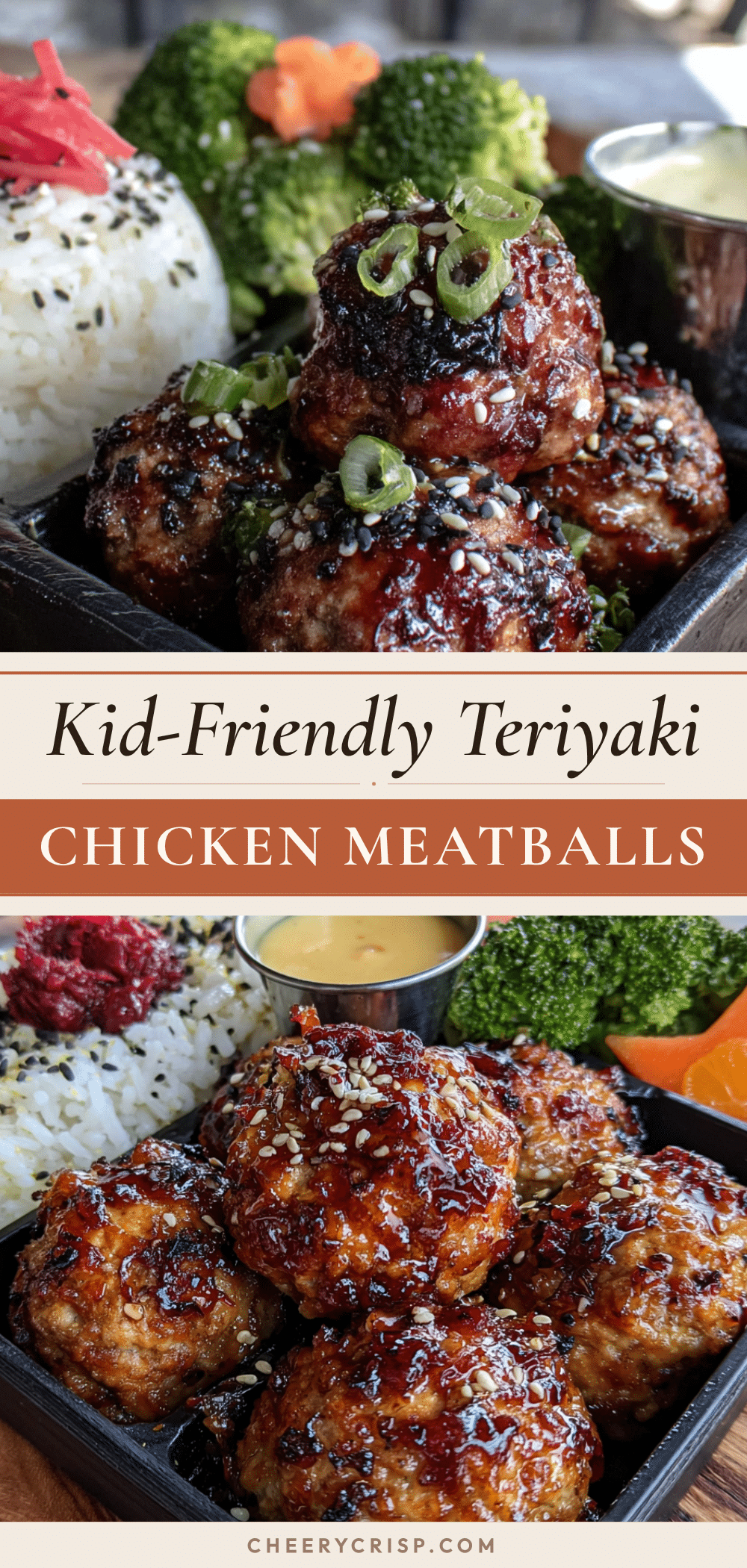 kid-friendly teriyaki chicken meatballs bento box recipe
