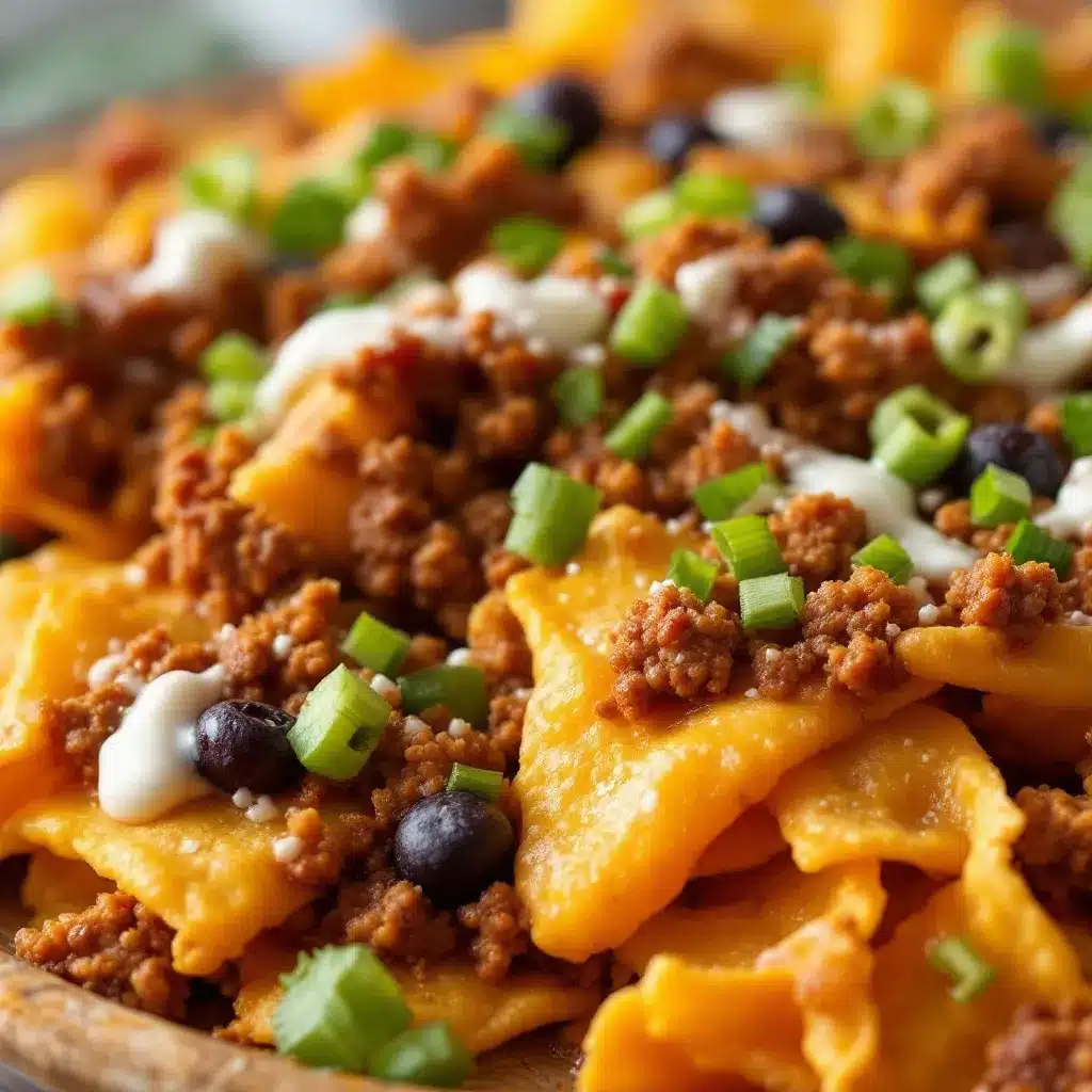 loaded nacho bar with ground beef preparation steps