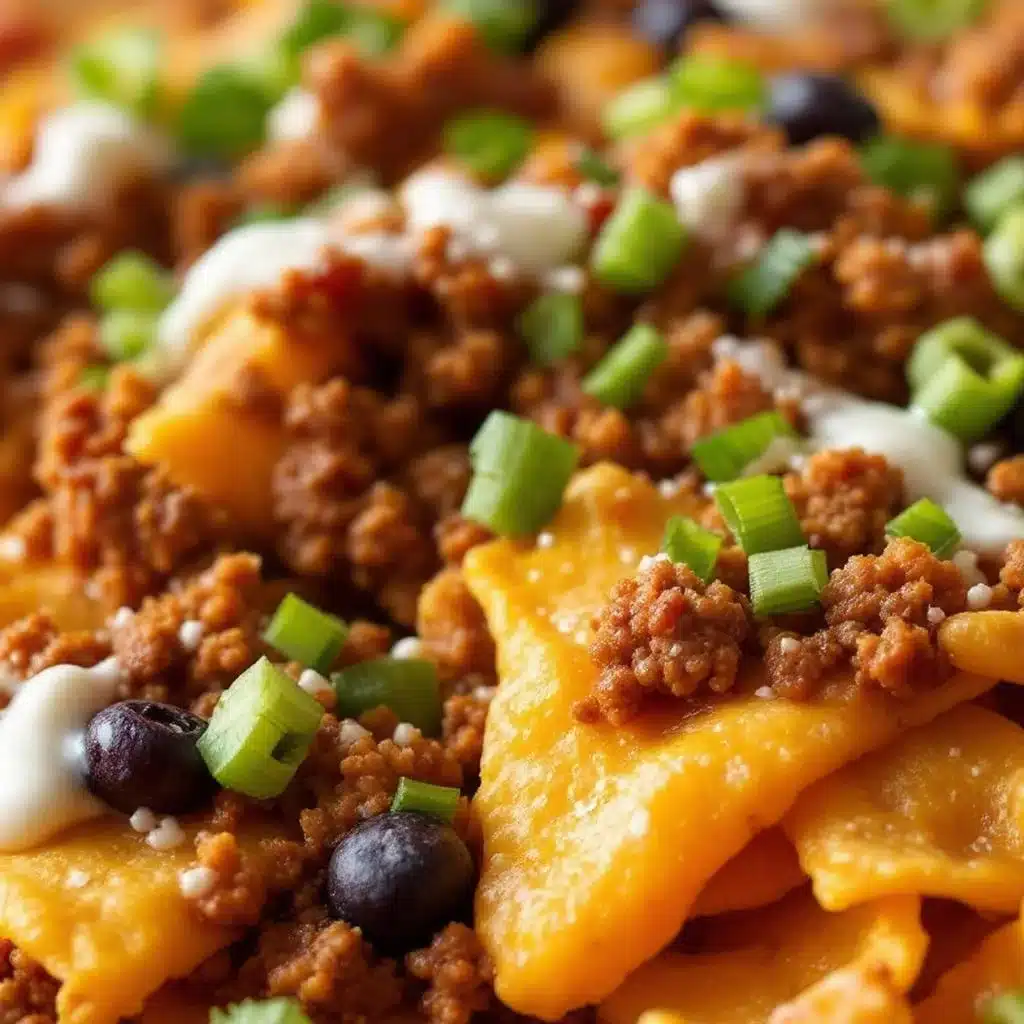 loaded nacho bar with ground beef - featured image