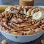 peanut butter protein smoothie bowl - featured image