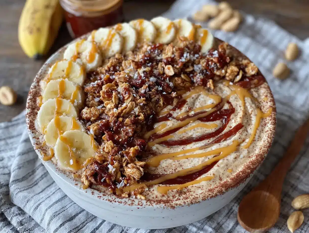 peanut butter protein smoothie bowl preparation steps