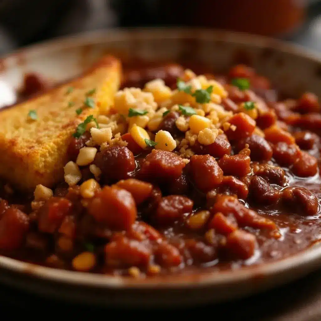 slow cooker football sunday chili with cornbread preparation steps