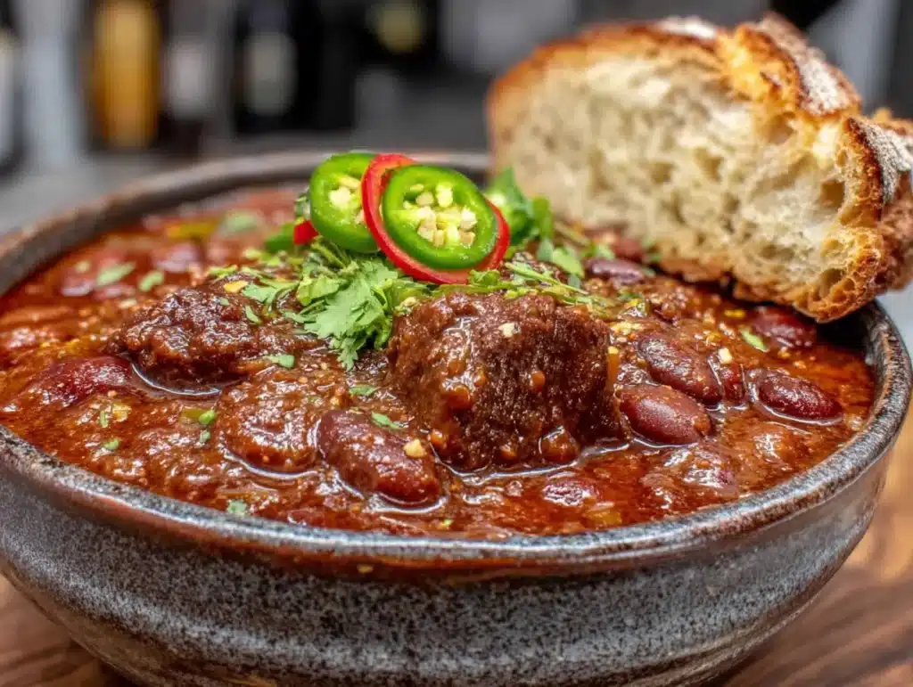 smoky chipotle football chili - featured image