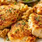 air fryer garlic parmesan chicken thighs - featured image