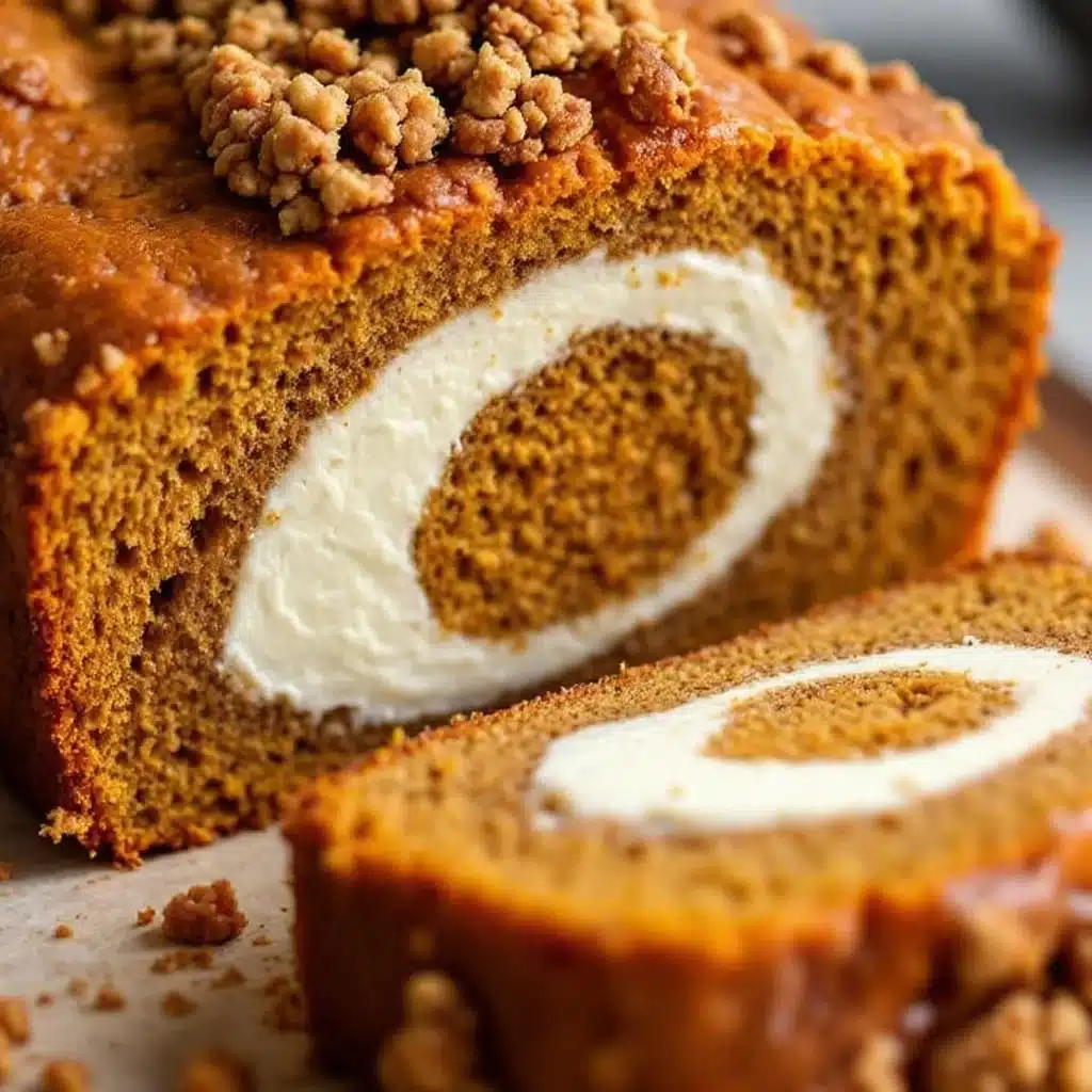 brown butter pumpkin bread with cream cheese swirl - featured image