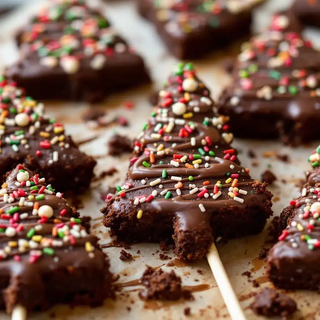 christmas tree brownie pops preparation steps