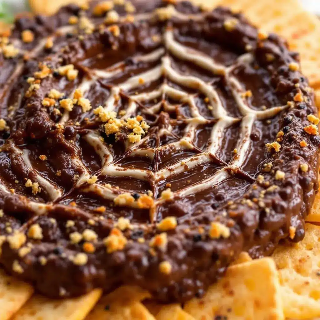 creamy black bean spider web dip preparation steps