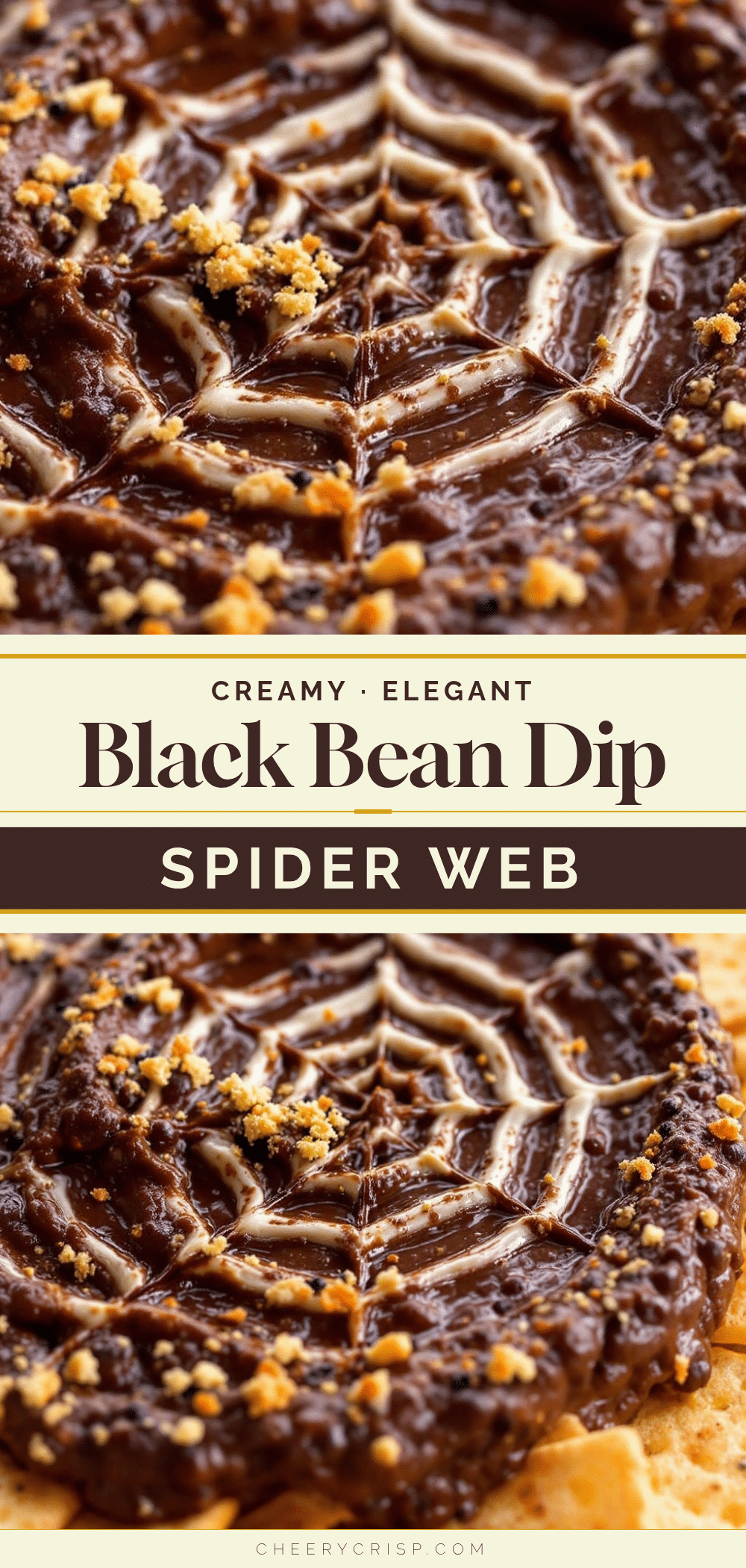 creamy black bean spider web dip recipe