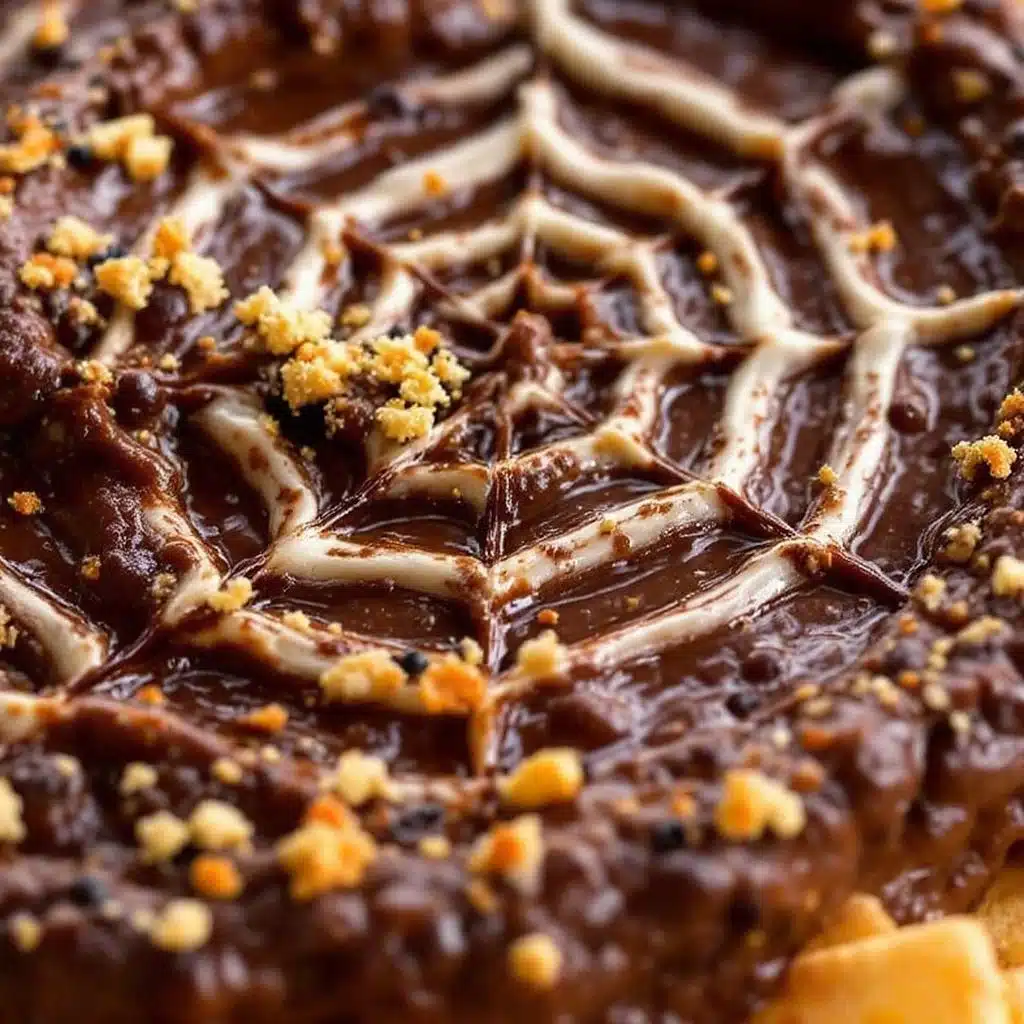 creamy black bean spider web dip - featured image
