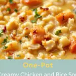 creamy chicken and rice soup - featured image