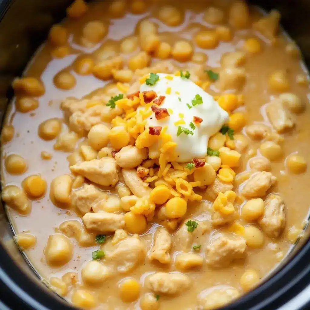 creamy crockpot white chicken chili with cream cheese preparation steps