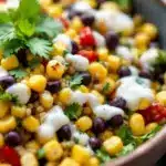 creamy grilled corn black bean salad - featured image