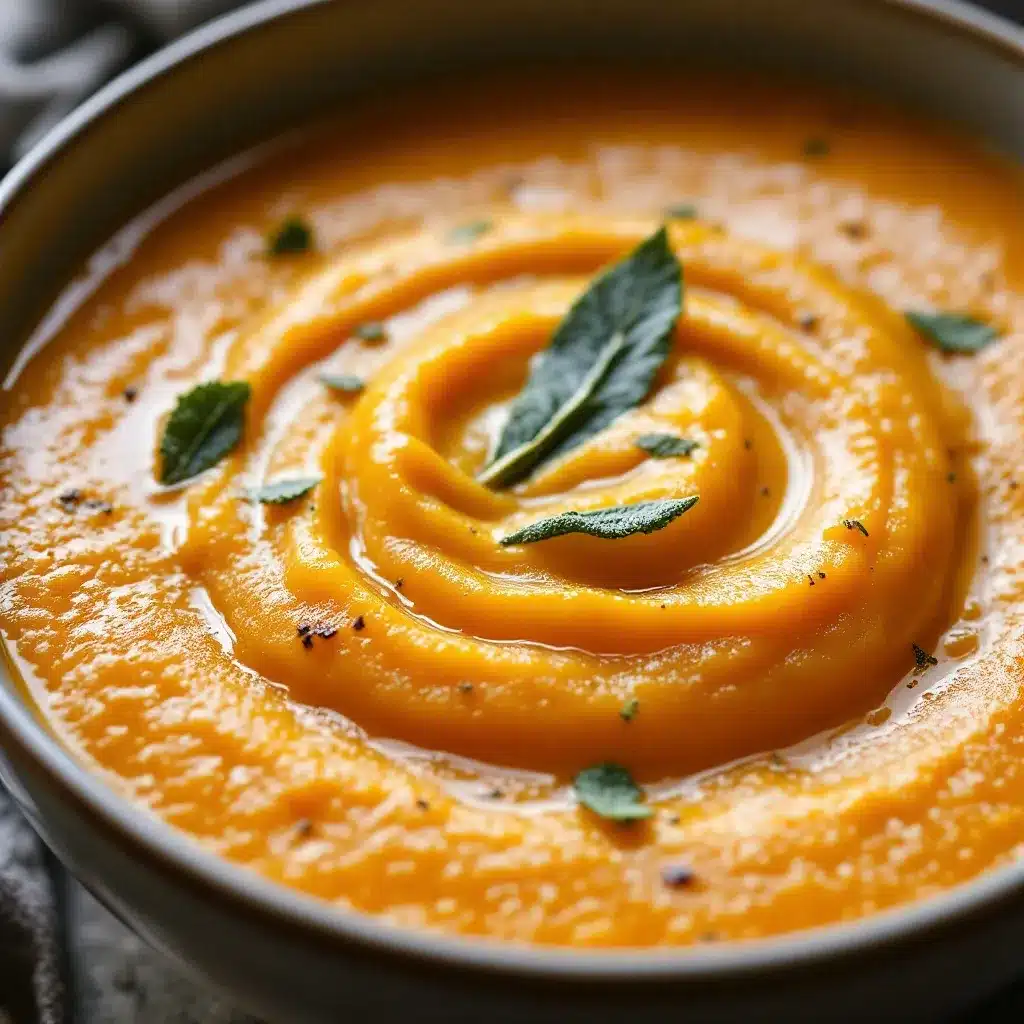 creamy roasted butternut squash soup with sage brown butter preparation steps