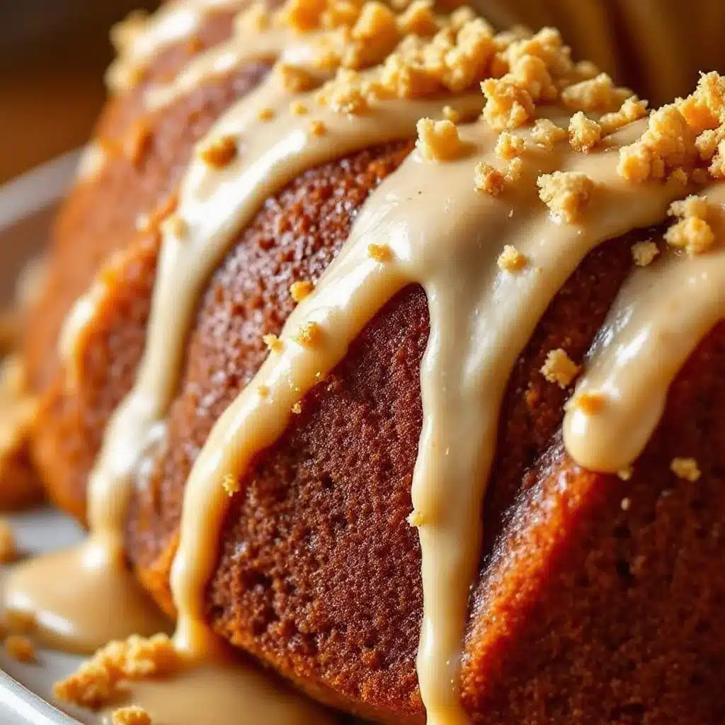 creamy salted caramel pumpkin bundt cake - featured image