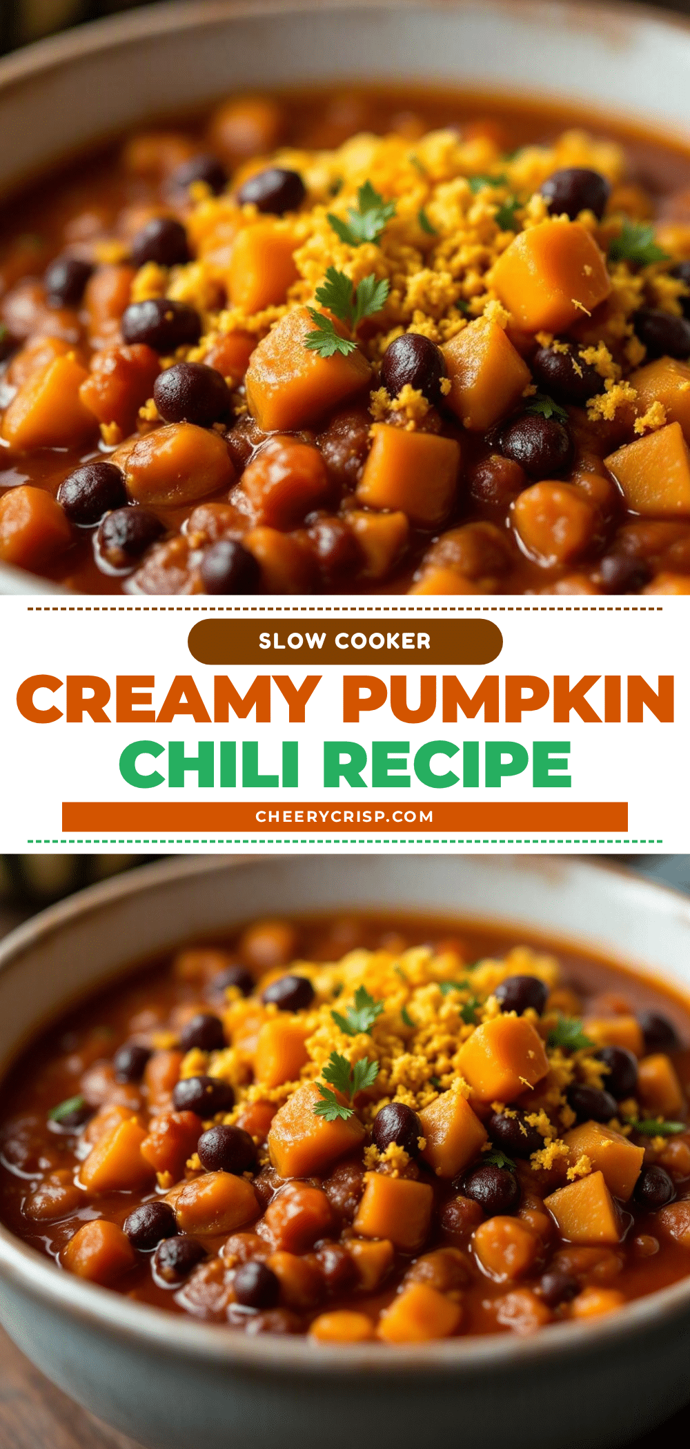 creamy slow cooker pumpkin chili recipe