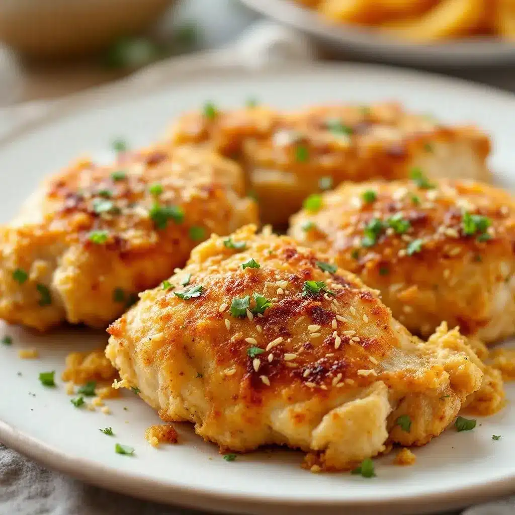 crispy air fryer garlic parmesan chicken thighs preparation steps
