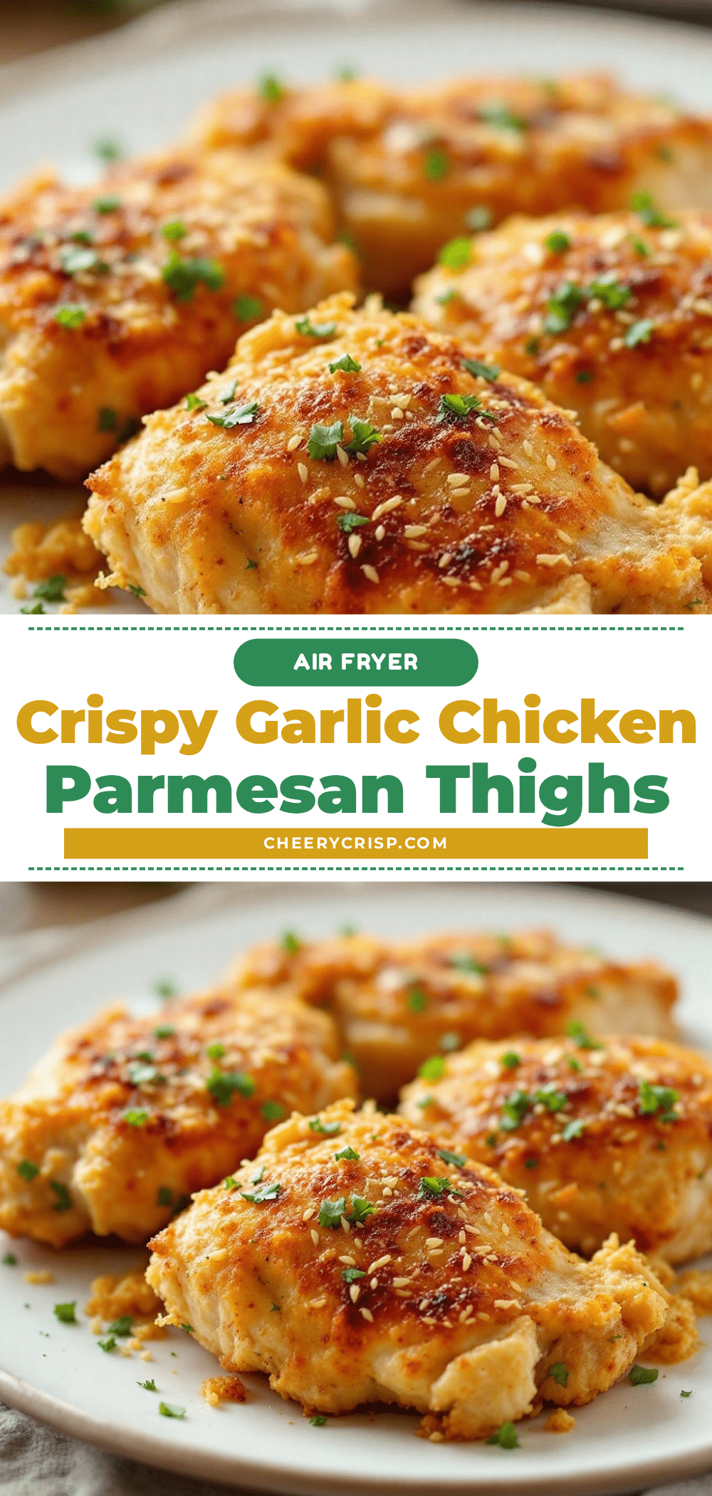 crispy air fryer garlic parmesan chicken thighs recipe