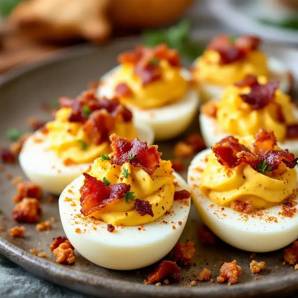 crispy bacon deviled eggs preparation steps