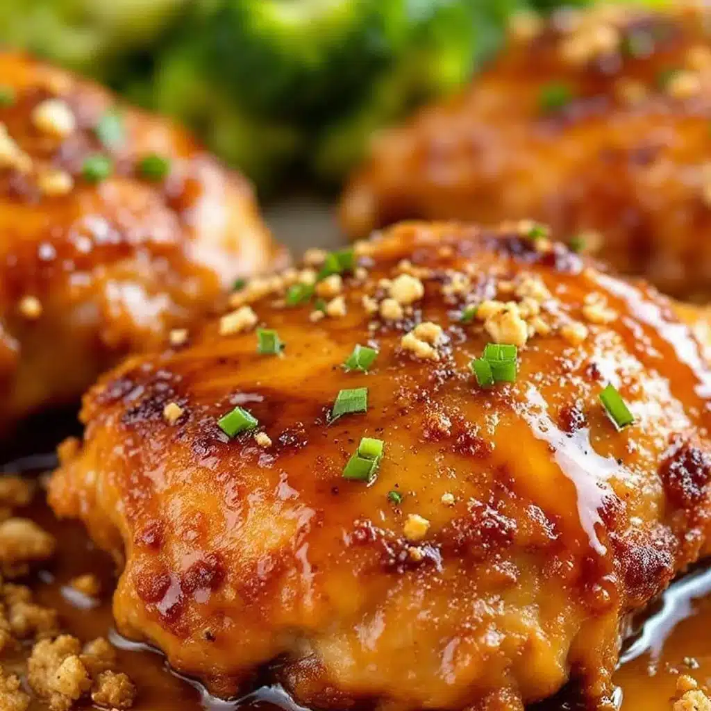 crispy baked honey garlic chicken thighs - featured image