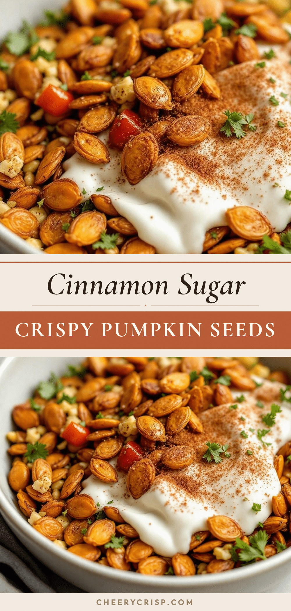 Crispy Baked Pumpkin Seeds with Cinnamon Sugar recipe