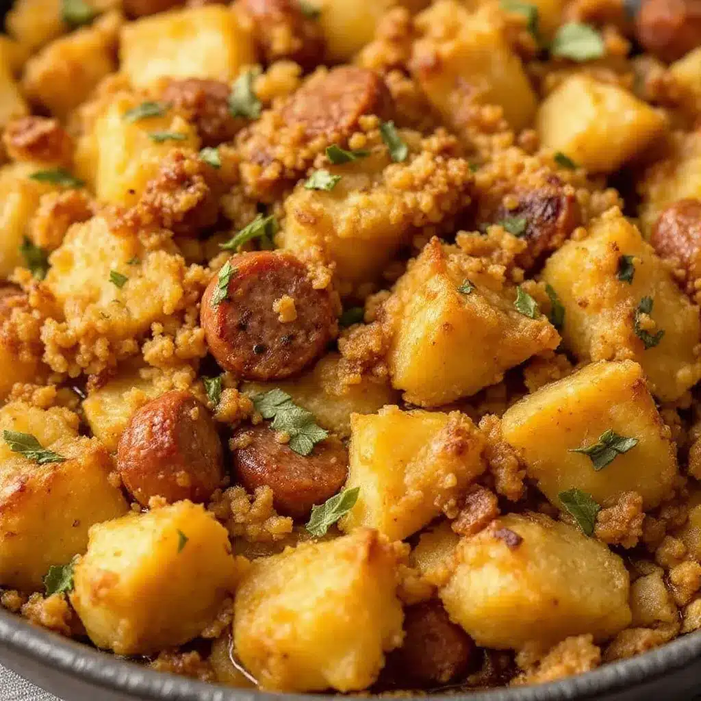 crispy brown butter sage stuffing with sausage preparation steps