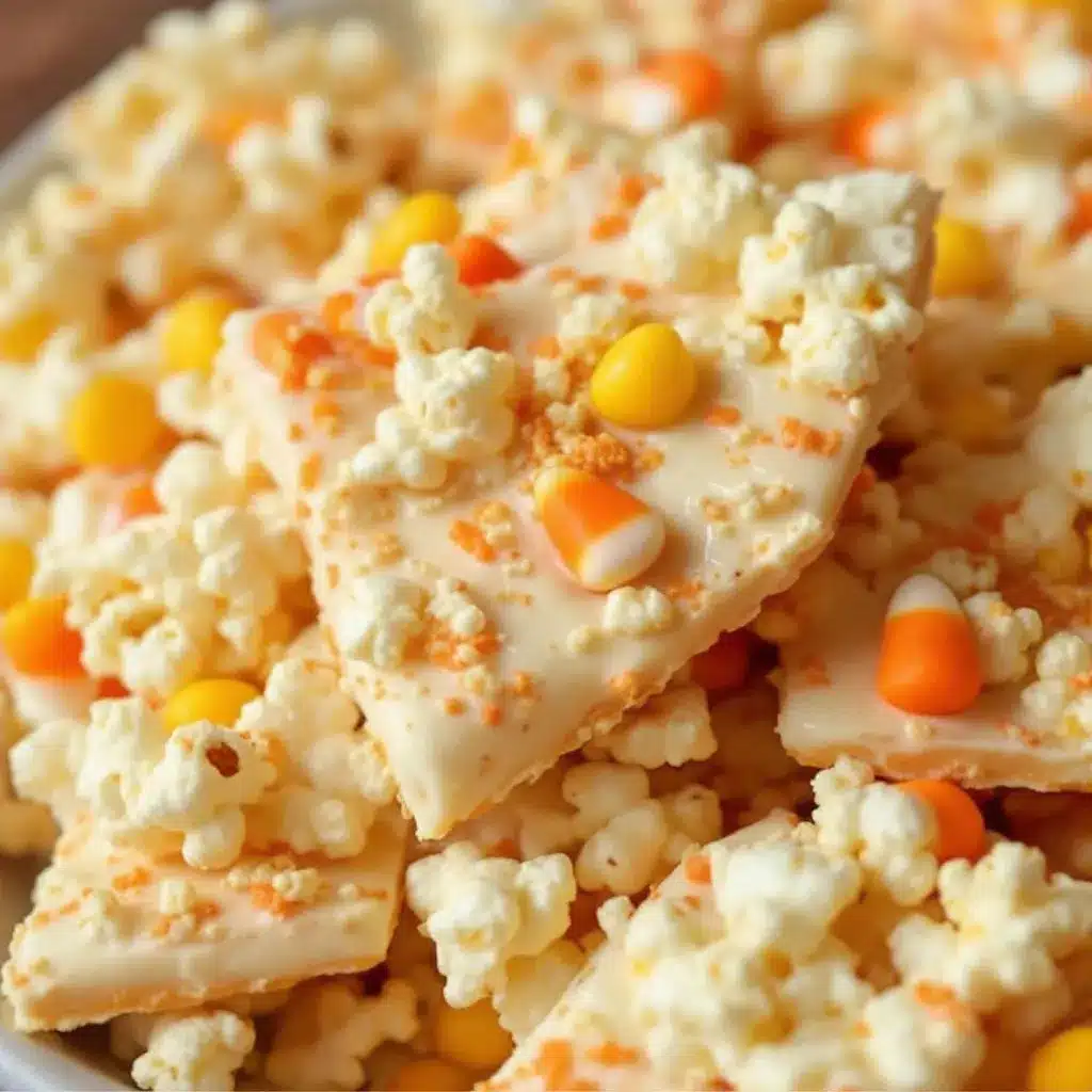 crispy candy corn popcorn bark preparation steps