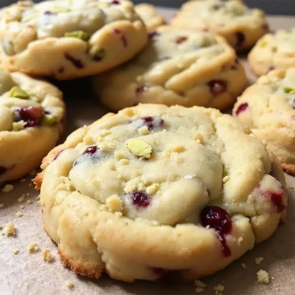 crispy cranberry pistachio shortbread cookies preparation steps
