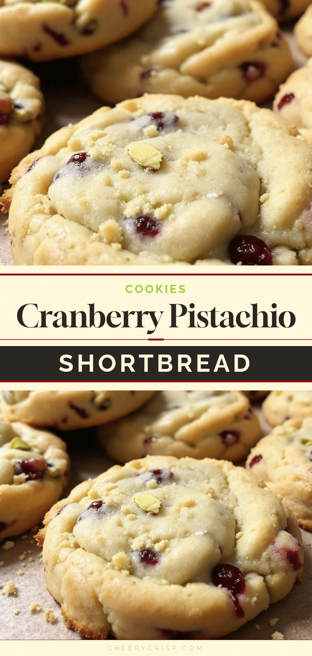 crispy cranberry pistachio shortbread cookies recipe