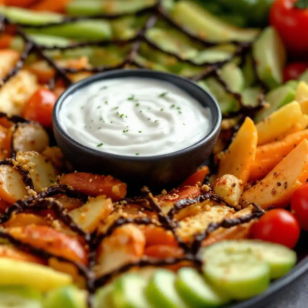 Crispy Halloween Veggie Tray Spider Web - featured image