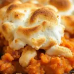 crispy marshmallow sweet potato casserole - featured image